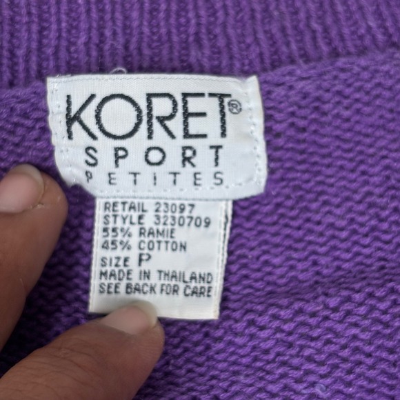 VTG Koret Sport Petites Golf Cardigan Embroidered Knit Sweater Colorful 90s EUC‎ - Picture 3 of 7